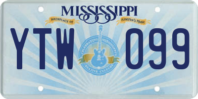 MS license plate YTW099
