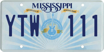 MS license plate YTW111