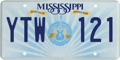 MS license plate YTW121
