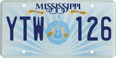 MS license plate YTW126