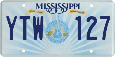 MS license plate YTW127