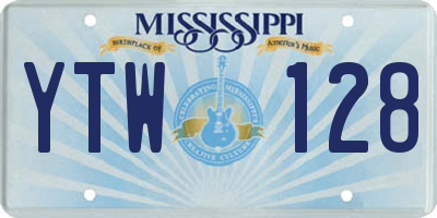 MS license plate YTW128