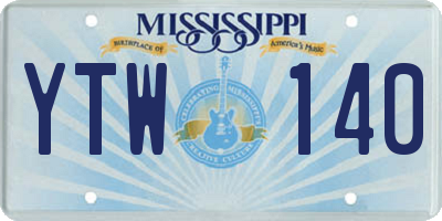 MS license plate YTW140