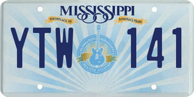 MS license plate YTW141