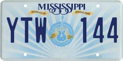 MS license plate YTW144