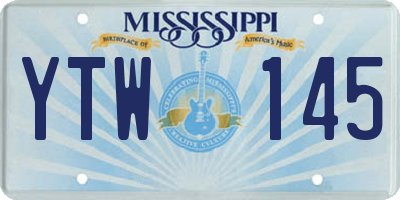 MS license plate YTW145