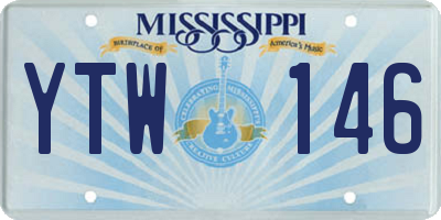 MS license plate YTW146