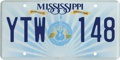 MS license plate YTW148