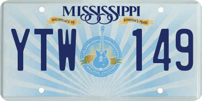 MS license plate YTW149