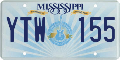 MS license plate YTW155