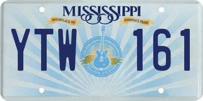 MS license plate YTW161