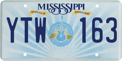 MS license plate YTW163