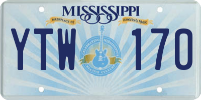 MS license plate YTW170