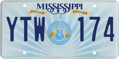 MS license plate YTW174