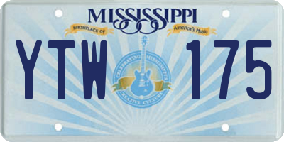 MS license plate YTW175