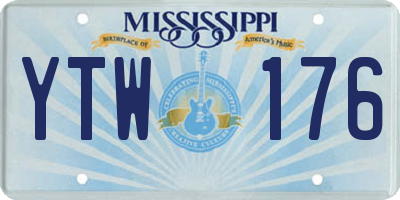 MS license plate YTW176