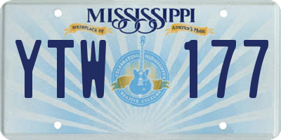 MS license plate YTW177