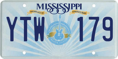 MS license plate YTW179