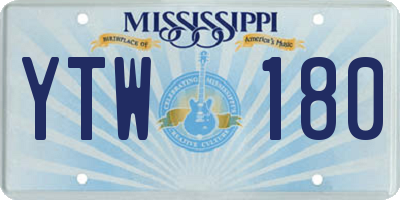 MS license plate YTW180