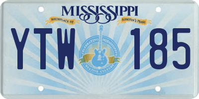 MS license plate YTW185