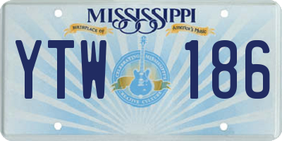 MS license plate YTW186