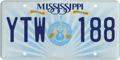 MS license plate YTW188