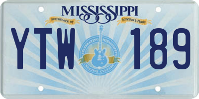 MS license plate YTW189