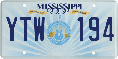MS license plate YTW194
