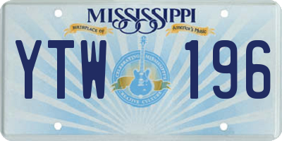MS license plate YTW196