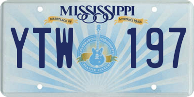 MS license plate YTW197