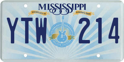 MS license plate YTW214