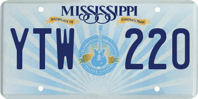 MS license plate YTW220