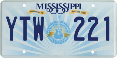 MS license plate YTW221