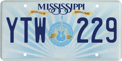 MS license plate YTW229