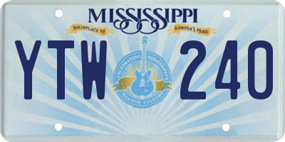 MS license plate YTW240