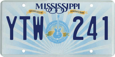 MS license plate YTW241