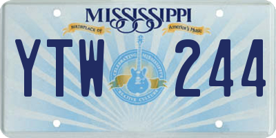 MS license plate YTW244