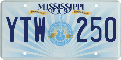 MS license plate YTW250