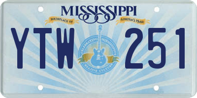 MS license plate YTW251