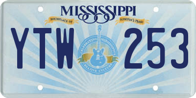 MS license plate YTW253