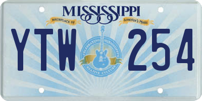 MS license plate YTW254