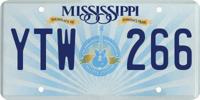 MS license plate YTW266