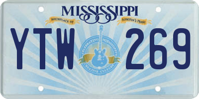 MS license plate YTW269