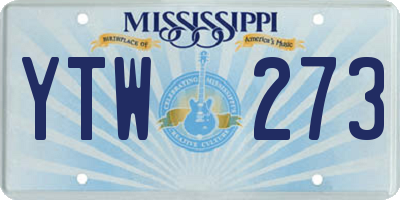 MS license plate YTW273