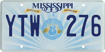 MS license plate YTW276