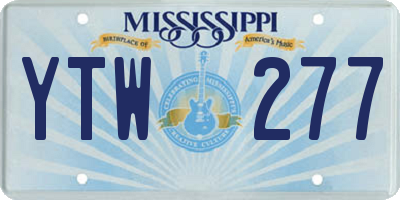 MS license plate YTW277
