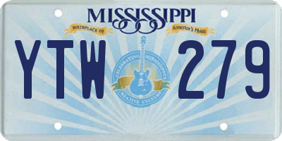 MS license plate YTW279