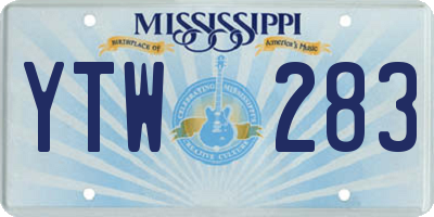 MS license plate YTW283