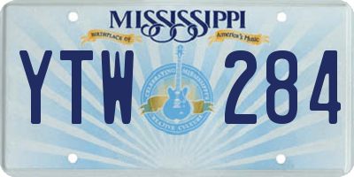 MS license plate YTW284