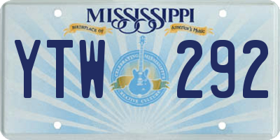 MS license plate YTW292